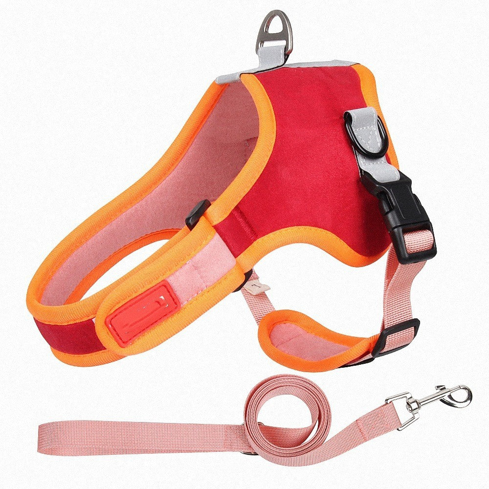 Reflective Chest Back Dog Harness Leash
