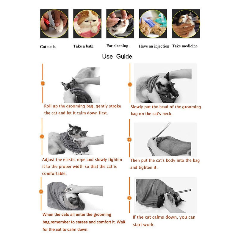 Adjustable Multifunctional Pet Soft Cat Grooming Bag