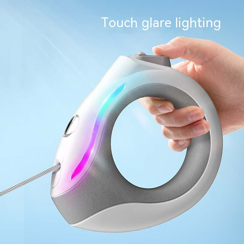 Automatic Retractable Luminous Leash With Ring Light