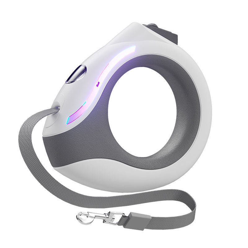 Automatic Retractable Luminous Leash With Ring Light