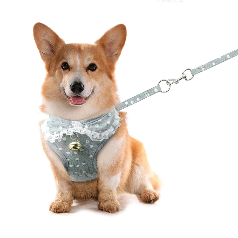 Chest Pink Bell Dog Leash Harness