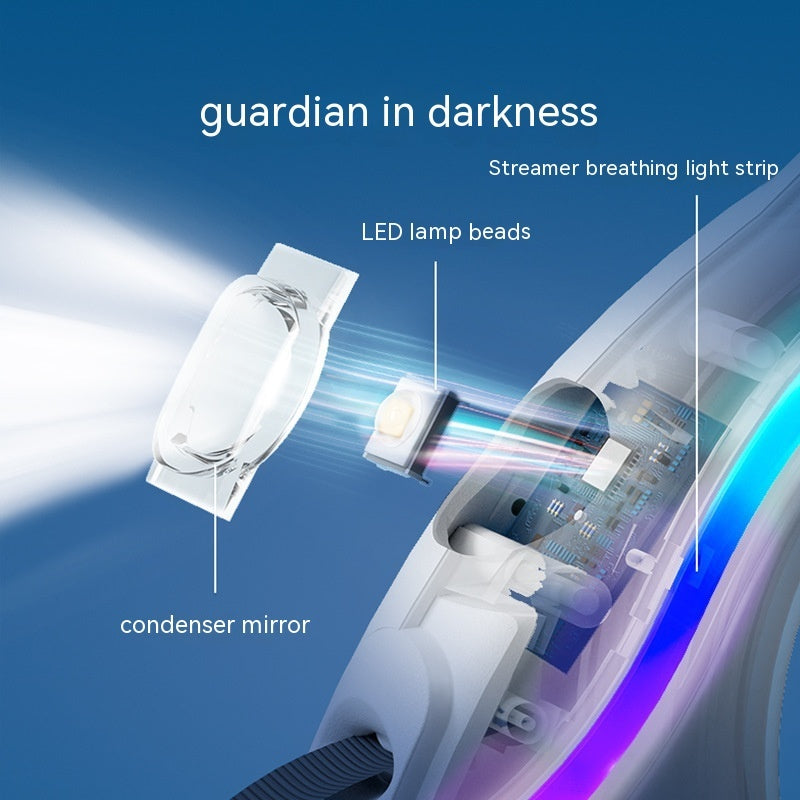 Automatic Retractable Luminous Leash With Ring Light