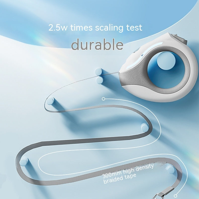 Automatic Retractable Luminous Leash With Ring Light