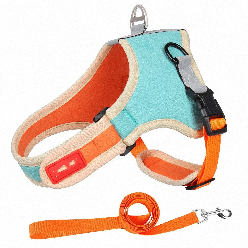Reflective Chest Back Dog Harness Leash